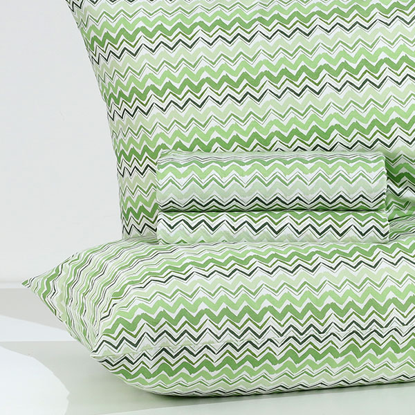 Completo-Lenzuola-Cotton-Zig-Zag-Verde