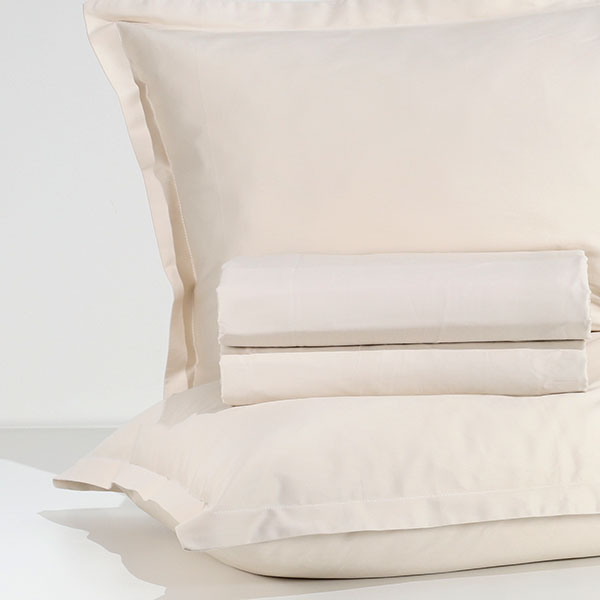 Completo-Lenzuola-Raso-Di-Cotone-Egiziano-Avorio