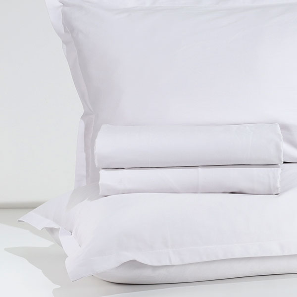 Completo-Lenzuola-Raso-Di-Cotone-Egiziano-Bianco