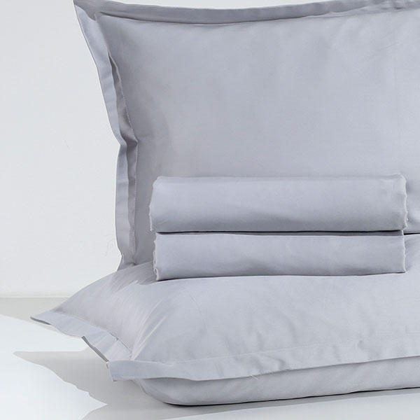 Completo-Lenzuola-Raso-Di-Cotone-Egiziano-Grigio