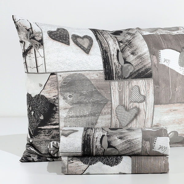 Completo Lenzuola "Cotton" - Tirolo Tortora